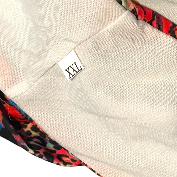 Colorful Cheetah Monokini/One Piece Deep V Multi Way Plus Size Sexy Swimsuit - Picture 4 of 4